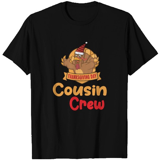 Cousin Crew Cute Turkey Wearing Santa Hat T Shirts