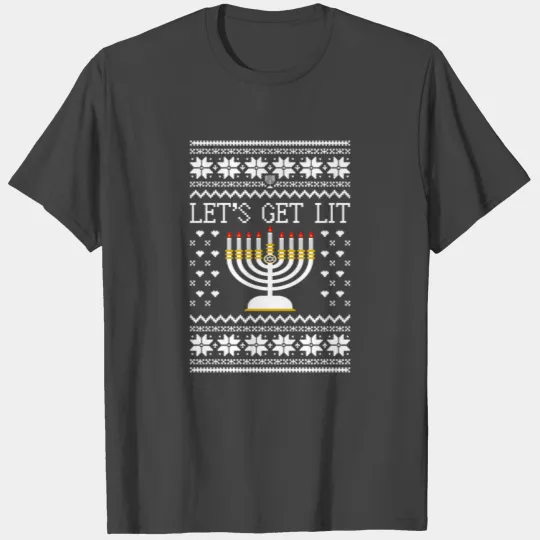 Lets Get Lit - Ugly Hanukkah Sweater Style Essenti T Shirts