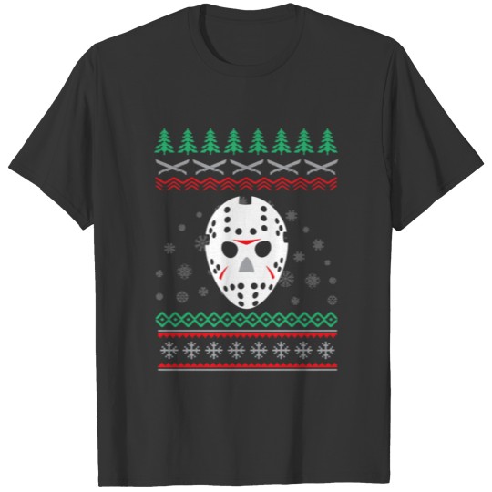 Jason Hockey Mask Ugly Christmas Holiday Festive T Shirts