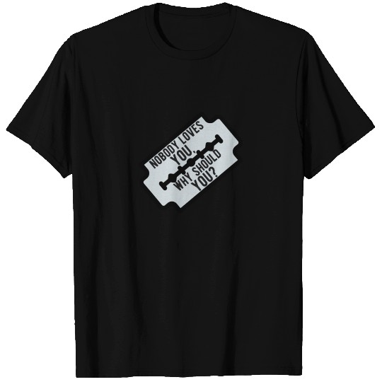 Razor blade | Suicide | Depression | black comedy T Shirts
