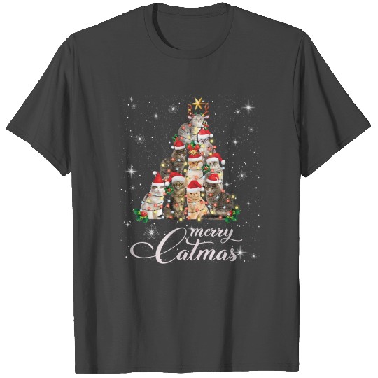 Merry Catmas Xmas Gift For Funny Christmas Cat T Shirts