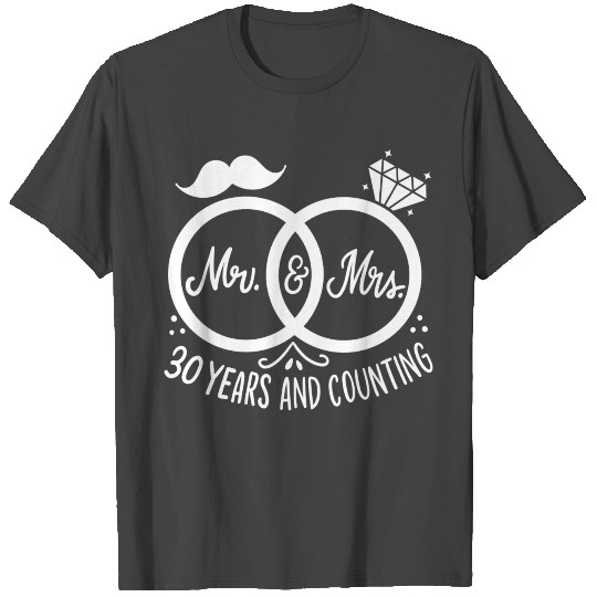 30th Wedding Anniversary - Mr. And Mrs 30 Years T Shirts