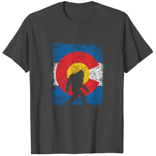 Bigfoot Flag Colorado Sasquatch Hunter T Shirts