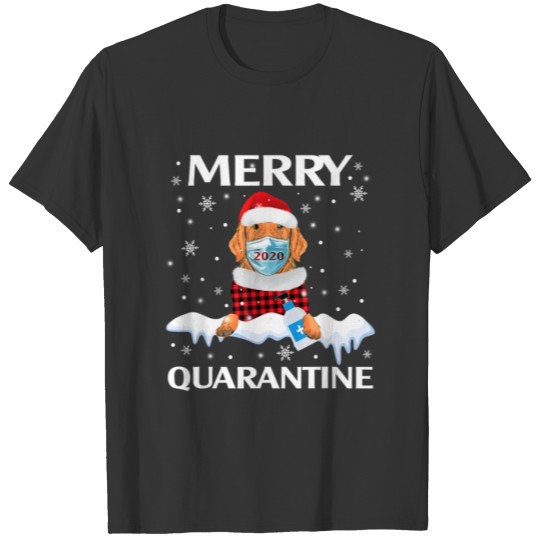 Merry Quarantine Christmas 2020 Golden Retriever T-shirt