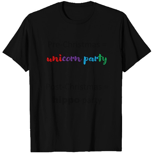 Unicorn vs hippo party T Shirts