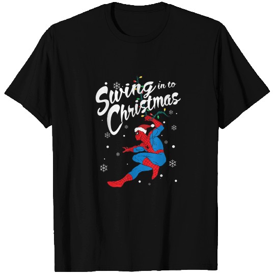 Marvel Spider Man Swing In To Christmas T Shirts