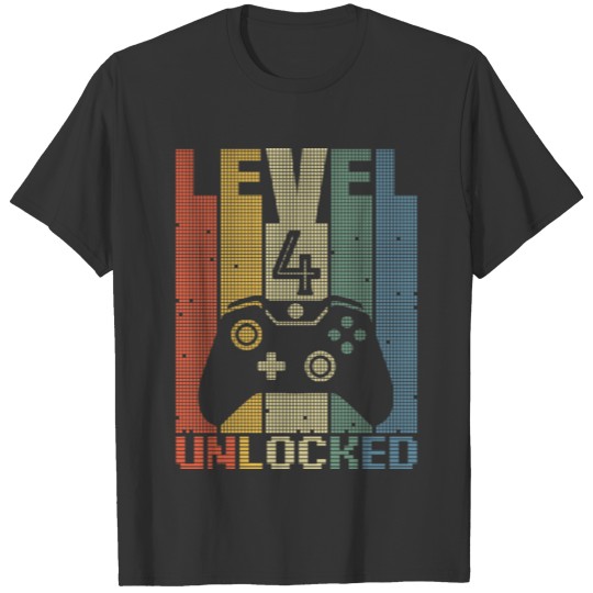 Level 4 Unlocked Gamer 4 Jahre Zocker T-shirt