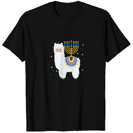 Alpaca Menorah Hanukkah T Shirts