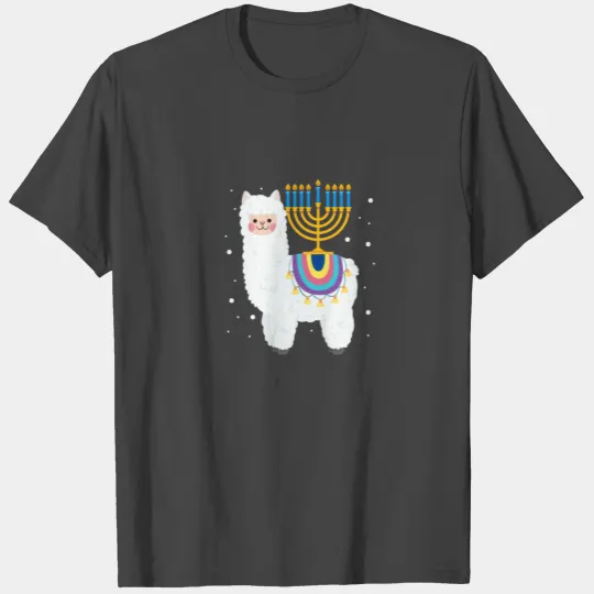 Alpaca Menorah Hanukkah T Shirts