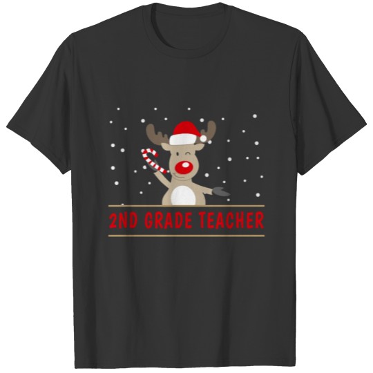 Merry Christmas 2nd Grade Teacher Reindeer T Shirts