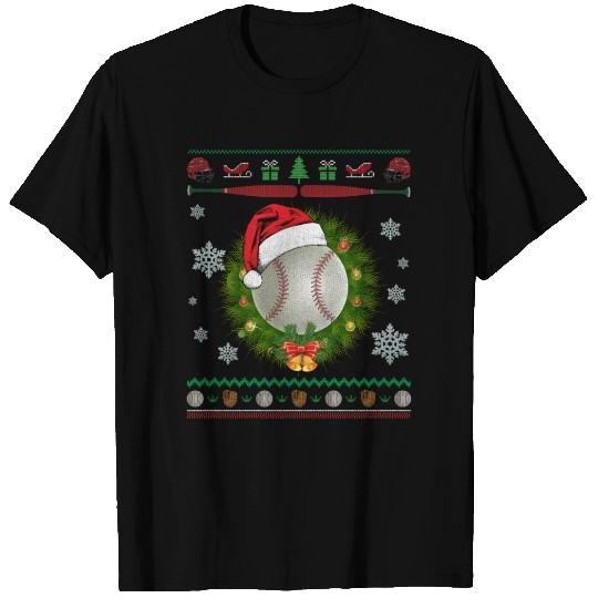 Baseball Funny Ugly Merry Christmas Gift T Shirts