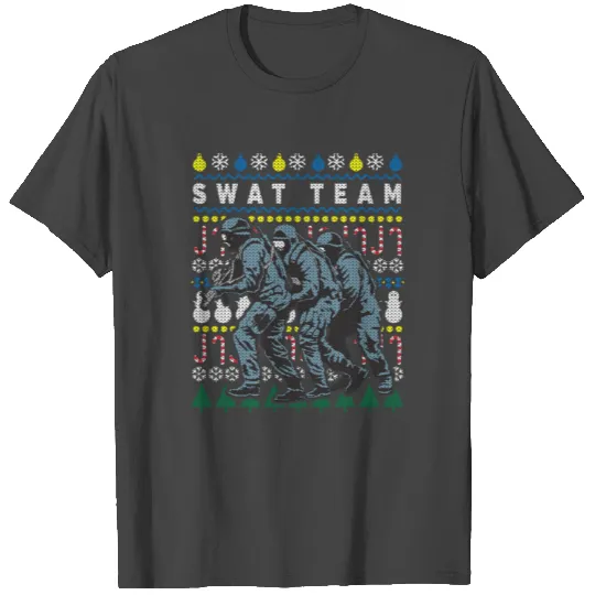 Police Swat Team Ugly Christmas T Shirts