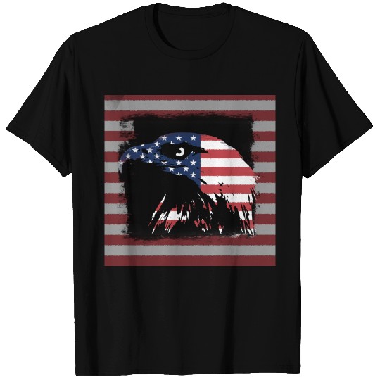 American Flag Bald Eagle print T Shirts