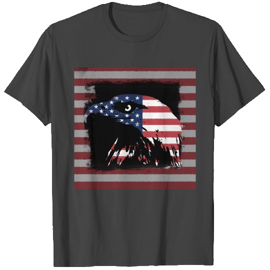 American Flag Bald Eagle print T Shirts