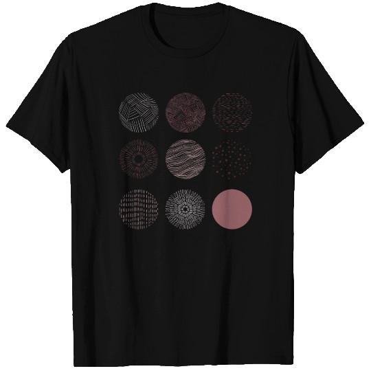 Grid Pattern Purple Colors Circles Pattern Abstrac T Shirts
