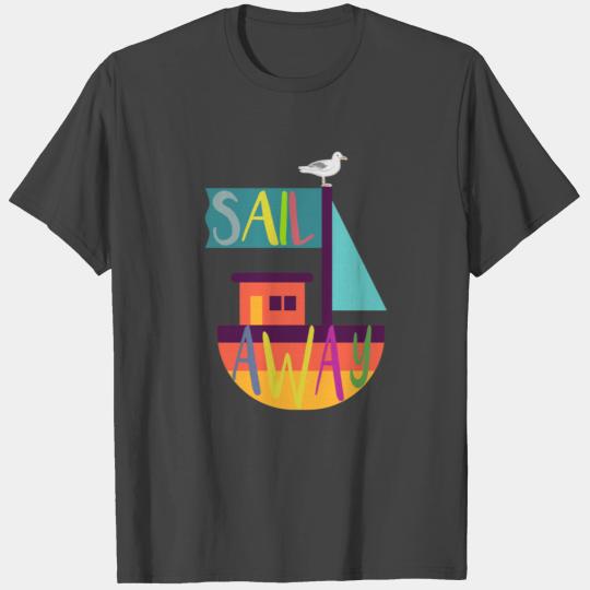 Sailing ship with seagull - sail away T Shirts