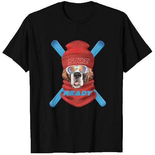 Saint Bernard Ready For Skis T Shirts