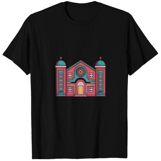 A Red Color Judaism Church. T Shirts