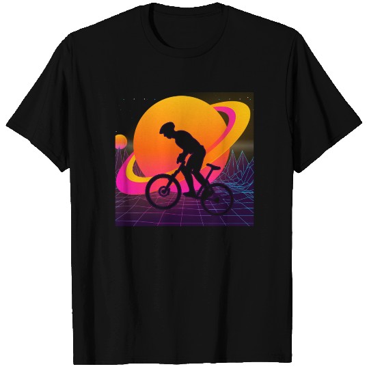 Mountain Biking Retrowave Synthwave Gift T Shirts