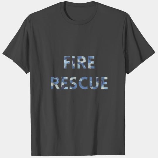 Fire Rescue Blue Camo T Shirts