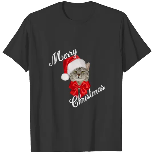 Holiday Cat Lovers Christmas Santa T Shirts