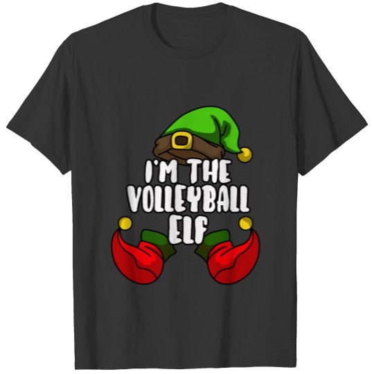 Volleyball Elf Matching Family Group Christmas T-shirt