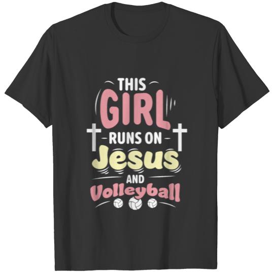Volleyball Girl Jesus Girl Sport Gift T-shirt
