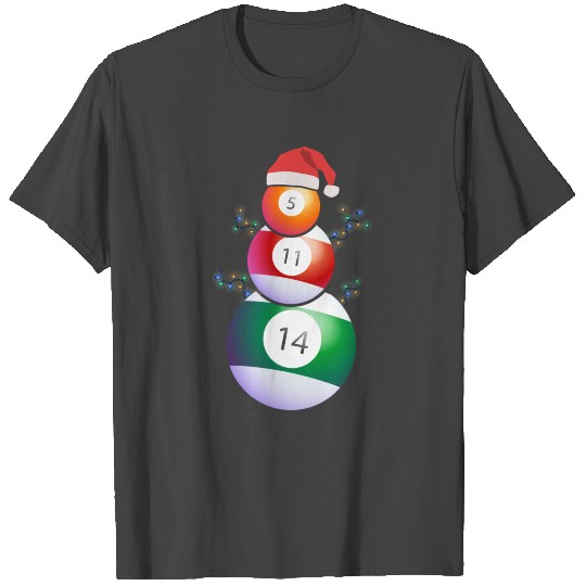Christmas Frosty Billiard Snowman Funny Gift Idea T Shirts