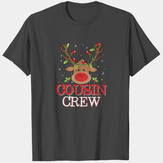 Christmas Cousin Crew Funny Reindeer Matching T Shirts