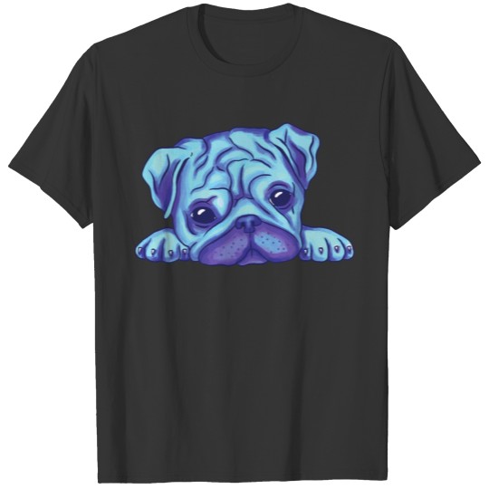 Watercolor pug cute dogs design T Shirts
