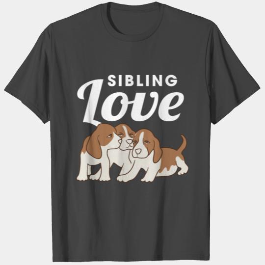Sibling Love Puppy Design for Sisters and Brothers T Shirts