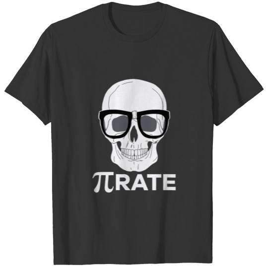 Pi Day Nerd Skull Geek Pirate Funny Pi-Rate T-shirt