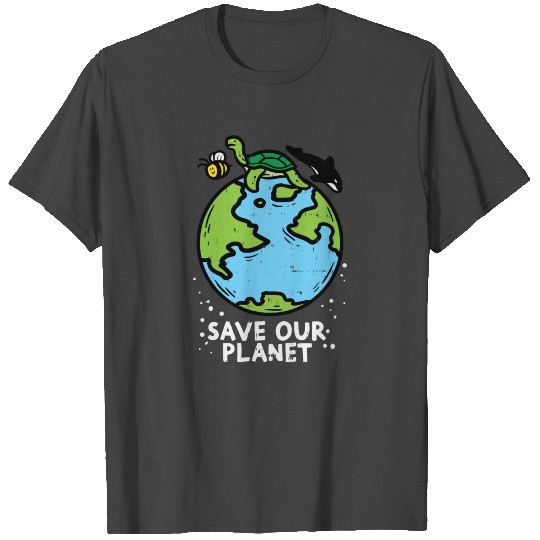 Save Our Planet Bees Turtle Orca Cute Earth Day T Shirts