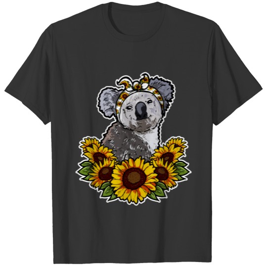 Cute Koala Gift Sunflower Decor T Shirts