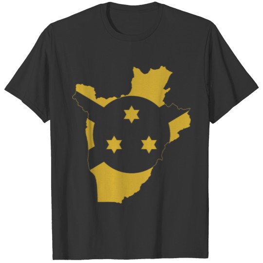 Gold Flag map of Burundi T-shirt