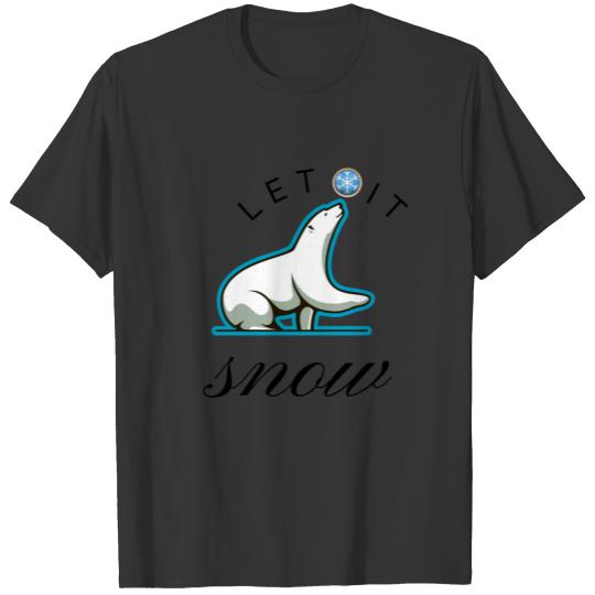 Let it Snow Polar Bear Christmas Theme T-shirt