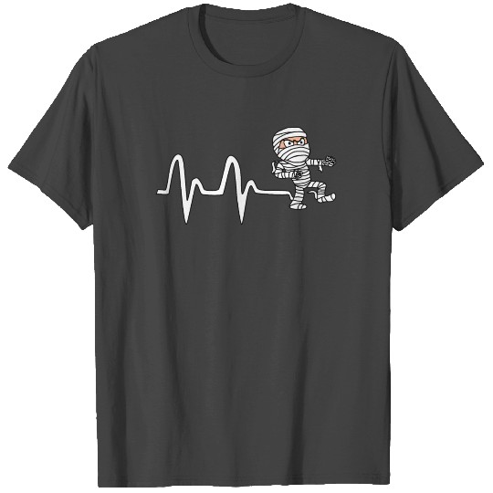 Heartbeat Mummy Funny Halloween Costume T Shirts