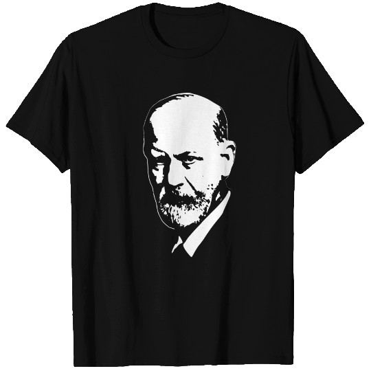Sigmund Freud White On Black T Shirts