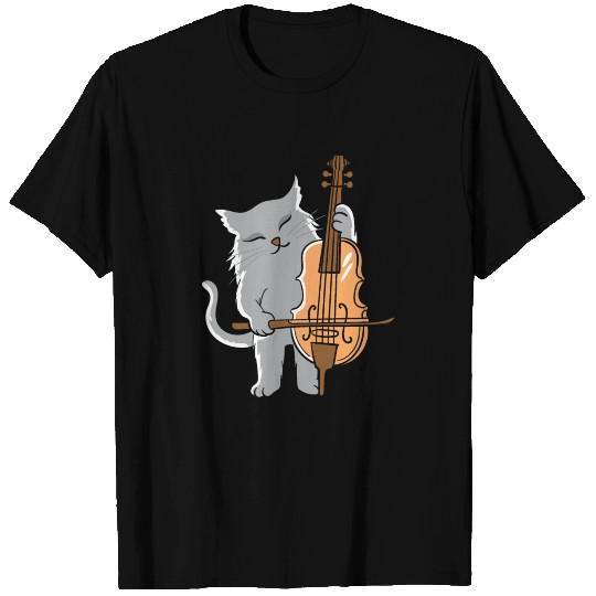 Cello Cat Design for Orchestra Musicians T Shirts