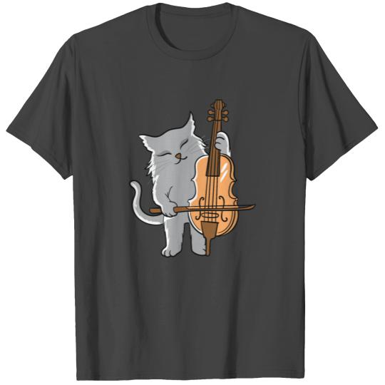 Cello Cat Design for Orchestra Musicians T Shirts