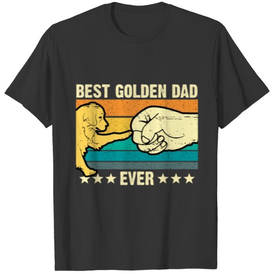 golden retriever Dad Ever golden Retro Vintage T-shirt