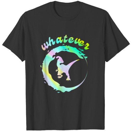 girls whatever dinosaur pastel tie dye design T Shirts