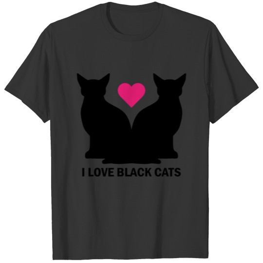 I love black cats gift pets T Shirts
