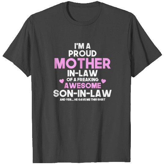 Proud Mum Gift Mothers Day Awesome Mother In Law T Shirts