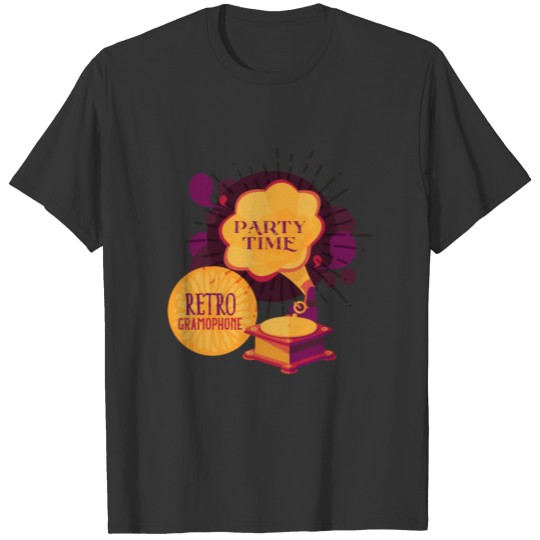Party Time Retro Gramphone T-shirt