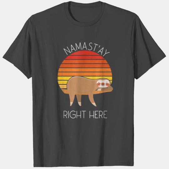 Namastay Right Here Funny Vintage Sloth Lover T Shirts