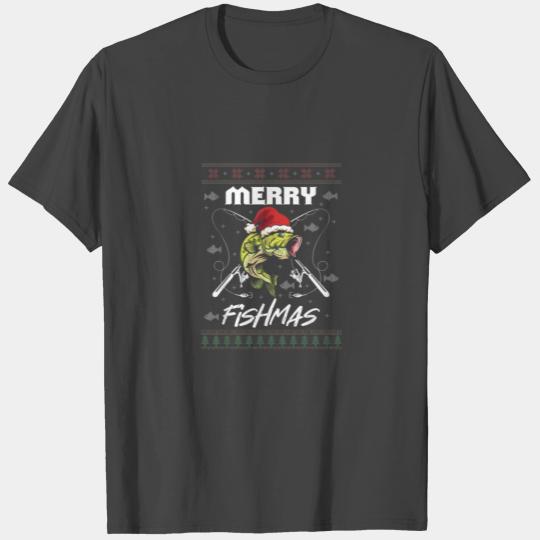 Merry Fishmas Christmas fishing hobby top T Shirts