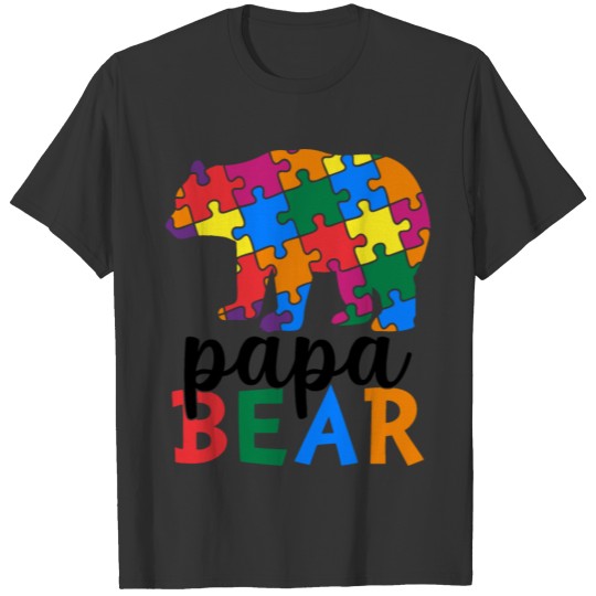 Papa Bear Autism Awareness T-shirt