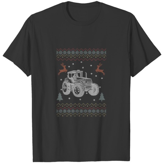 Tractor Ugly Sweater Farming Farmer Christmas Gift T Shirts