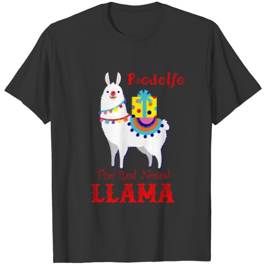 Rodolfo The Red Nosed Llama T-shirt